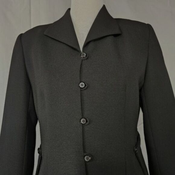 Cache Cyrus Black Cutaway Loop Button Front Tuxedo Look Classic Blazer Jacket - Picture 4 of 14